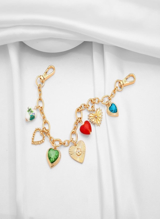 HolidayQbee Heart Pendant Keychain Elegant 14K Gold-Plated Keychain For Women With Heart Charms Bag Charm Keychains Accessories Charms Trendy Purse Charm Car Key Chain Jewelry - Image 5